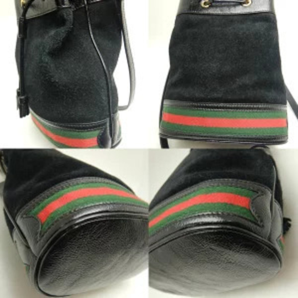 Gucci Vernis Suede Black Bag Leather Bucket Ophidia Shoulder Patent - Picture 6 of 8